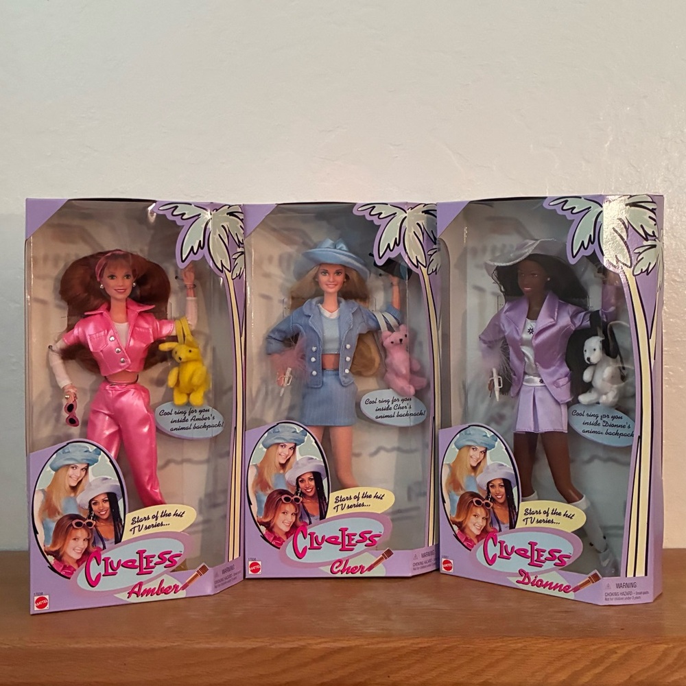 1996 Mattel Clueless Dolls Set Amber, Cher, and Dionne NRFB